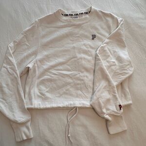 Victoria’s Secret Pink! White Cropped Sweatshirt
